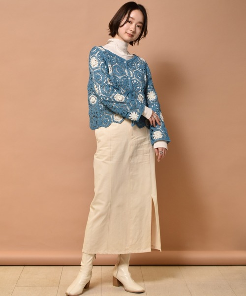 RETRO GIRL（レトロガール）の「カギ針2WAYカーデ（カーディガン/ボレロ・レディース・ブルー/グリーン/ホワイト系その他/オフホワイト・FREE）」の19枚目の写真