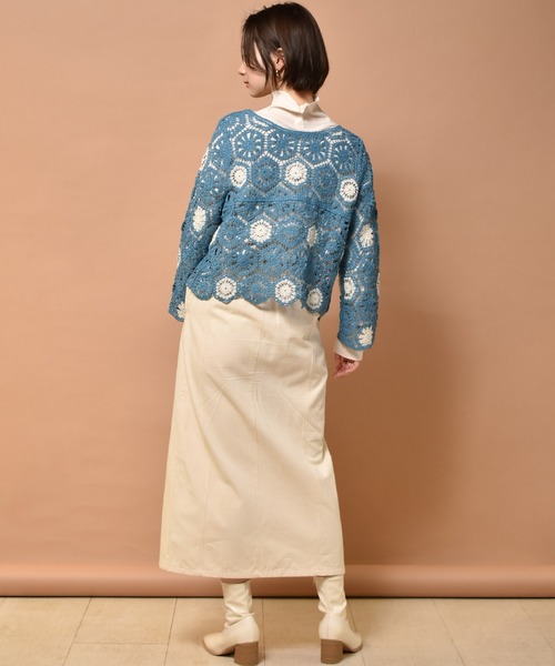 RETRO GIRL（レトロガール）の「カギ針2WAYカーデ（カーディガン/ボレロ・レディース・ブルー/グリーン/ホワイト系その他/オフホワイト・FREE）」の20枚目の写真