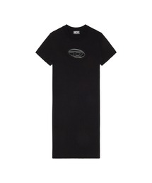 DIESEL ワンピース ドレス ディーゼル メタリック ミニ ロゴ org.jpg