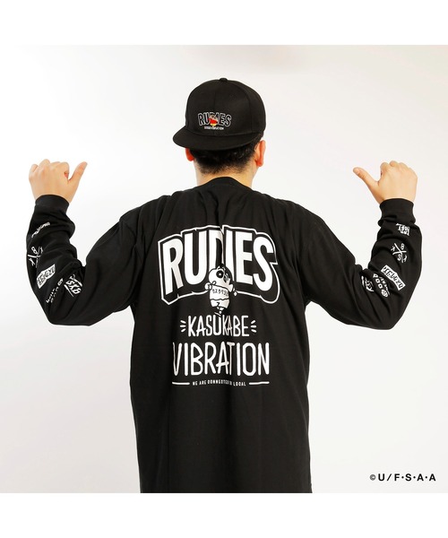 RUDIE'S(ルーディーズ)の「RUDIE'S x CRAYON SHINCHAN KASUKABE VIBRATION LSTEE / ルーディーズ × クレヨンしんちゃん カスカベ バイブレーション ロングスリーブ(Tシャツ/カットソー・メンズ・ブラック/ホワイト・L/S/M/XL/XXL)」の2枚目の写真