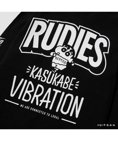 RUDIE'S(ルーディーズ)の「RUDIE'S x CRAYON SHINCHAN KASUKABE VIBRATION LSTEE / ルーディーズ × クレヨンしんちゃん カスカベ バイブレーション ロングスリーブ(Tシャツ/カットソー・メンズ・ブラック/ホワイト・L/S/M/XL/XXL)」の7枚目の写真
