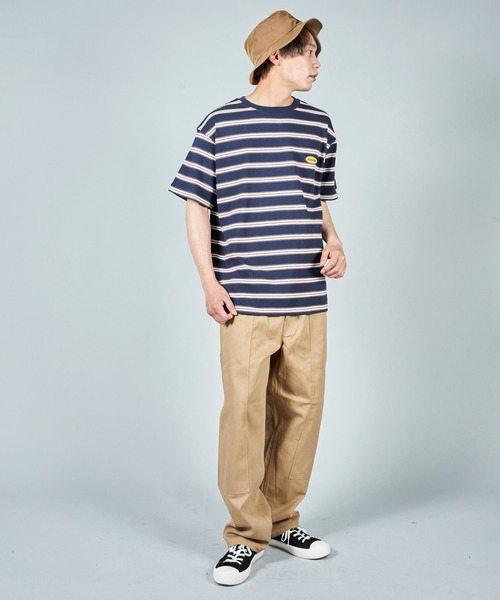 VISION STREET WEAR(ヴィジョンストリートウェア)の「【VISION STREET WEAR】ビッグシルエット ワンポイント刺繍 クルーネック ボーダーTシャツ(Tシャツ/カットソー・メンズ・ホワイト/チャコールグレー/ネイビー・MEDIUM/LARGE/X-LARGE)」の11枚目の写真