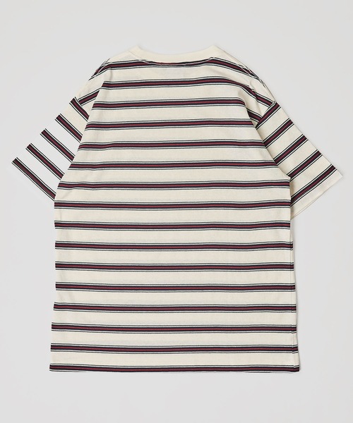 VISION STREET WEAR(ヴィジョンストリートウェア)の「【VISION STREET WEAR】ビッグシルエット ワンポイント刺繍 クルーネック ボーダーTシャツ(Tシャツ/カットソー・メンズ・ホワイト/チャコールグレー/ネイビー・MEDIUM/LARGE/X-LARGE)」の17枚目の写真