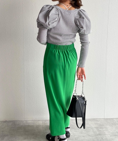 w closet（ダブルクローゼット）の「テレコボーダーボレロライクプルオーバー（Tシャツ/カットソー・レディース・オフホワイト/ピンク/グリーン/イエロー・FREE）」の21枚目の写真