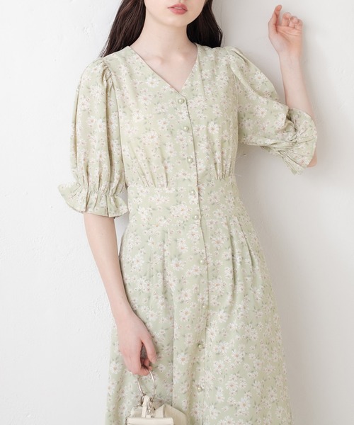 OLIVE des OLIVE（オリーブデオリーブ）の「マーガレットVネックワンピース（ワンピース・レディース・イエロー/ブラック/ミント・FREE）」の19枚目の写真