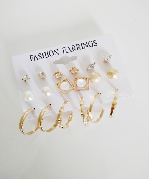 Alite cloth(アリーテクロス)の「フープピアスデザインアソートセット(ピアス(両耳用)・レディース・ゴールド系その他3/ゴールド系その他2/ゴールド系その他・FREE)」の3枚目の写真