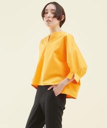 l'heritage martinique/オーガニックコットンサテンブラウス