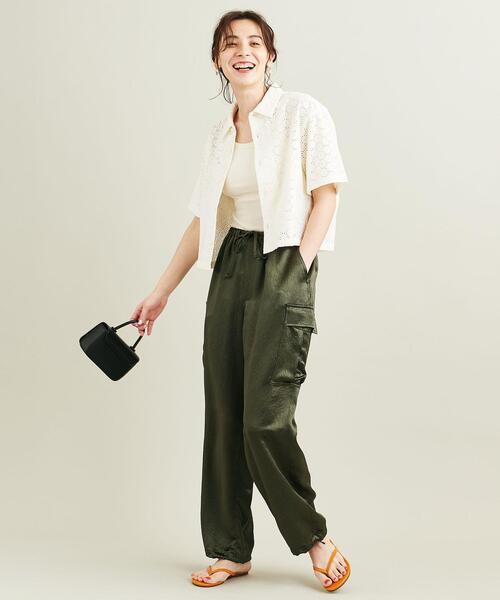 BEAUTY&YOUTH UNITED ARROWS（ビューティーアンドユースユナイテッドアローズ）の「【WEB限定】by カットワークレース ワイドシャツ -ウォッシャブル-（シャツ/ブラウス・レディース・ブラック/オフホワイト/ライム・FREE）」の11枚目の写真