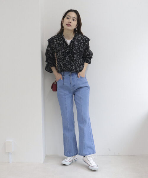 fredy repit（フレディレピ）の「フレアデニムパンツ（デニムパンツ・レディース・ブルー/ブラック・38/36）」の9枚目の写真