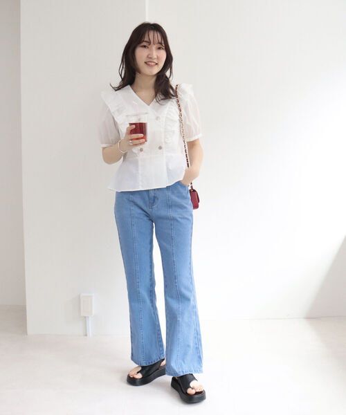 fredy repit（フレディレピ）の「フレアデニムパンツ（デニムパンツ・レディース・ブルー/ブラック・38/36）」の19枚目の写真