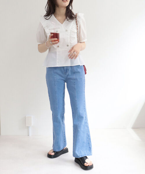 fredy repit（フレディレピ）の「フレアデニムパンツ（デニムパンツ・レディース・ブルー/ブラック・38/36）」の20枚目の写真