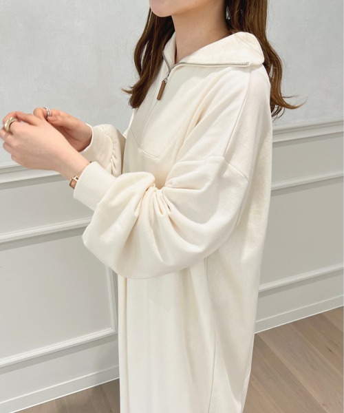 apres jour(アプレジュール)の「ハーフジップワンピース【ZOZOTOWN限定アイテム】(ワンピース・レディース・オレンジ/ブラック系その他/アイボリー・フリー/X-LARGE)」の7枚目の写真