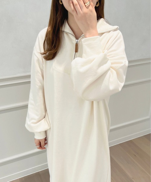 apres jour(アプレジュール)の「ハーフジップワンピース【ZOZOTOWN限定アイテム】(ワンピース・レディース・オレンジ/ブラック系その他/アイボリー・フリー/X-LARGE)」の6枚目の写真
