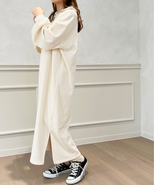 apres jour(アプレジュール)の「ハーフジップワンピース【ZOZOTOWN限定アイテム】(ワンピース・レディース・オレンジ/ブラック系その他/アイボリー・フリー/X-LARGE)」の11枚目の写真