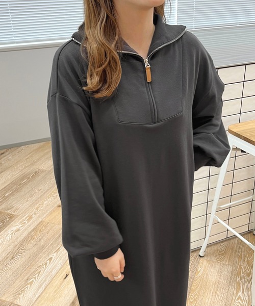 apres jour(アプレジュール)の「ハーフジップワンピース【ZOZOTOWN限定アイテム】(ワンピース・レディース・オレンジ/ブラック系その他/アイボリー・フリー/X-LARGE)」の14枚目の写真