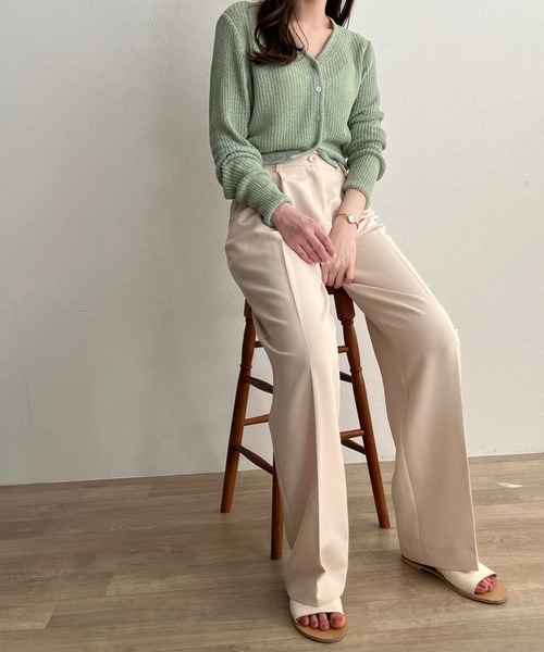 ISOOK(アイスー)の「【ZOZOTOWN限定】Center press slacks / センタープレススラックス(スラックス・レディース・ブラウン/ピンク/アイボリー・FREE)」の1枚目の写真