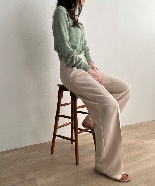 ISOOK(アイスー)の「【ZOZOTOWN限定】Center press slacks / センタープレススラックス(スラックス・レディース・ブラウン/ピンク/アイボリー・FREE)」の10枚目の写真