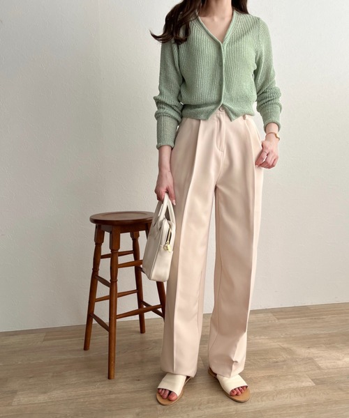 ISOOK(アイスー)の「【ZOZOTOWN限定】Center press slacks / センタープレススラックス(スラックス・レディース・ブラウン/ピンク/アイボリー・FREE)」の4枚目の写真