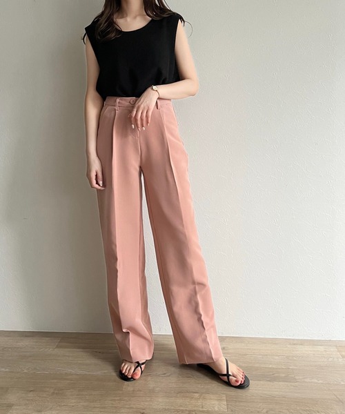 ISOOK(アイスー)の「【ZOZOTOWN限定】Center press slacks / センタープレススラックス(スラックス・レディース・ブラウン/ピンク/アイボリー・FREE)」の19枚目の写真
