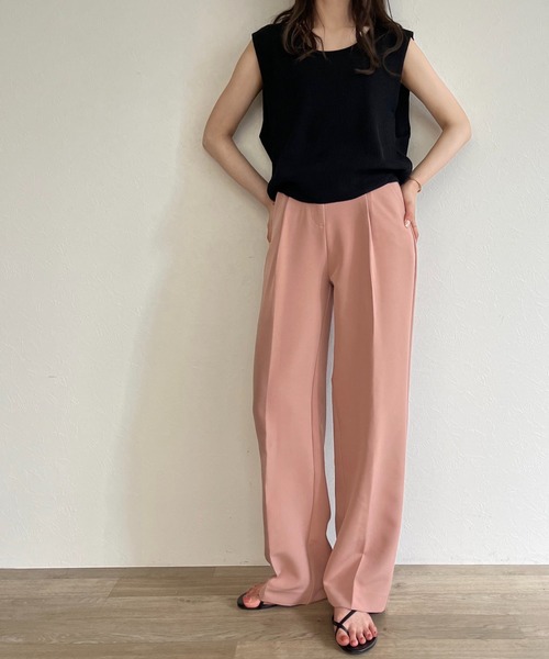 ISOOK(アイスー)の「【ZOZOTOWN限定】Center press slacks / センタープレススラックス(スラックス・レディース・ブラウン/ピンク/アイボリー・FREE)」の5枚目の写真