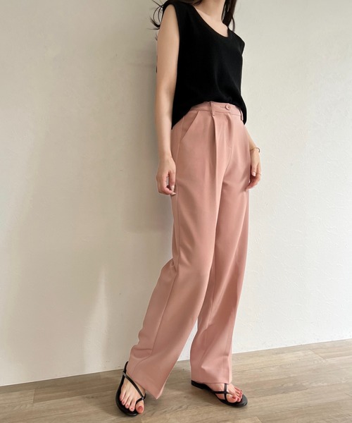 ISOOK(アイスー)の「【ZOZOTOWN限定】Center press slacks / センタープレススラックス(スラックス・レディース・ブラウン/ピンク/アイボリー・FREE)」の14枚目の写真