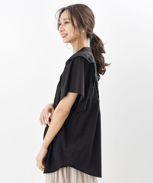 rps（アールピーエス）の「バンドカラー肩フリルブラウス（シャツ/ブラウス・レディース・オフホワイト/ブラック・M/フリー）」の22枚目の写真