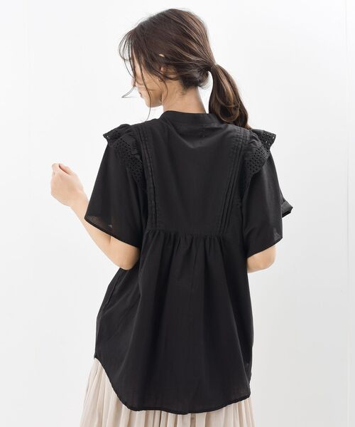 rps（アールピーエス）の「バンドカラー肩フリルブラウス（シャツ/ブラウス・レディース・オフホワイト/ブラック・M/フリー）」の21枚目の写真