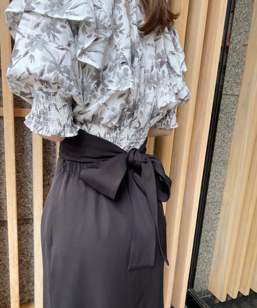 one after another NICE CLAUP（ワンアフターアナザーナイスクラップ）の「Backリボンマーメイドスカート（スカート・レディース・ブラック/モカ/ネイビー/イエロー・SMALL/MEDIUM）」の13枚目の写真