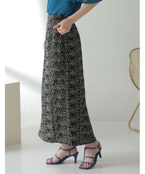 Re:EDIT(リエディ)の「エスニックパターンスリットタイトスカート(スカート・レディース・ブラック/キャメル・SHORT/LARGE/MEDIUM)」の3枚目の写真