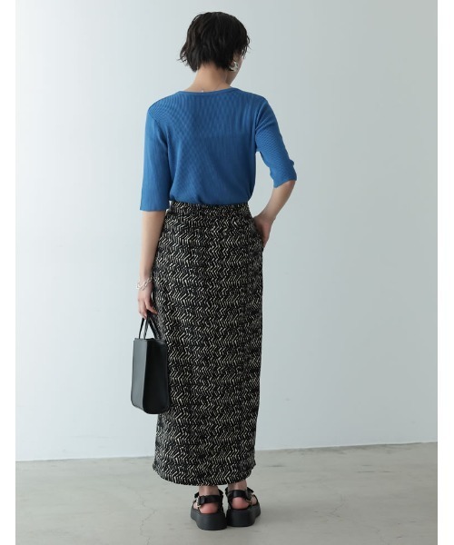 Re:EDIT(リエディ)の「エスニックパターンスリットタイトスカート(スカート・レディース・ブラック/キャメル・SHORT/LARGE/MEDIUM)」の7枚目の写真