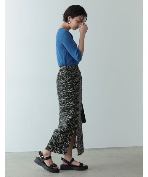 Re:EDIT(リエディ)の「エスニックパターンスリットタイトスカート(スカート・レディース・ブラック/キャメル・SHORT/LARGE/MEDIUM)」の9枚目の写真
