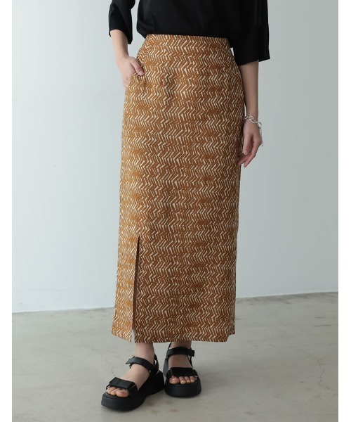 Re:EDIT(リエディ)の「エスニックパターンスリットタイトスカート(スカート・レディース・ブラック/キャメル・SHORT/LARGE/MEDIUM)」の10枚目の写真