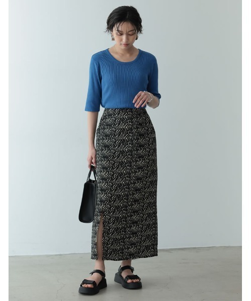 Re:EDIT(リエディ)の「エスニックパターンスリットタイトスカート(スカート・レディース・ブラック/キャメル・SHORT/LARGE/MEDIUM)」の6枚目の写真