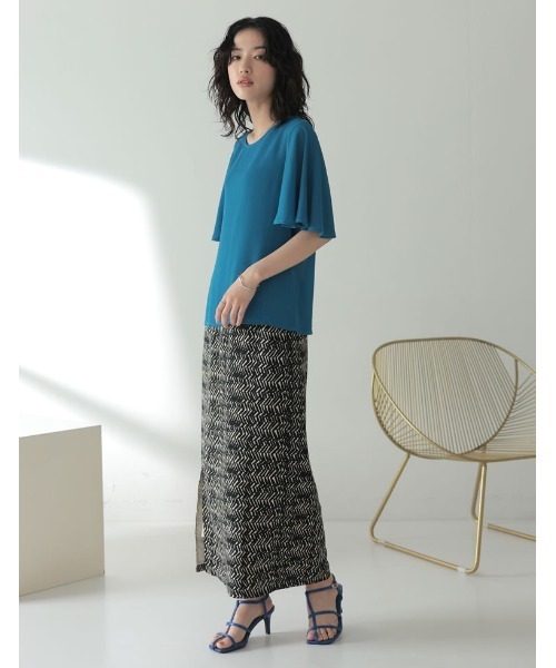 Re:EDIT(リエディ)の「エスニックパターンスリットタイトスカート(スカート・レディース・ブラック/キャメル・SHORT/LARGE/MEDIUM)」の4枚目の写真