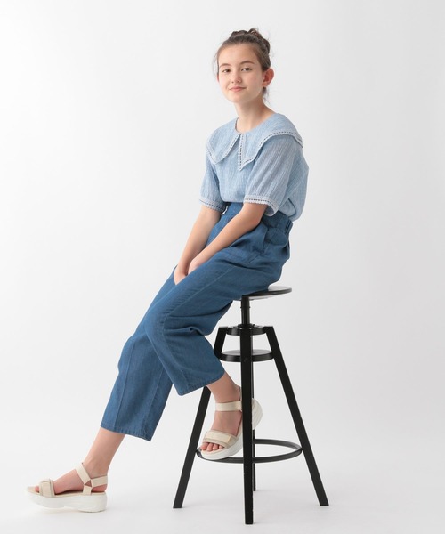 GLOBAL WORK(グローバルワーク)の「大人見えサスツキデニムパンツ/AND YUA ANY/274021(デニムパンツ・キッズ・ネイビー/ブルー・150cm/160cm)」の5枚目の写真