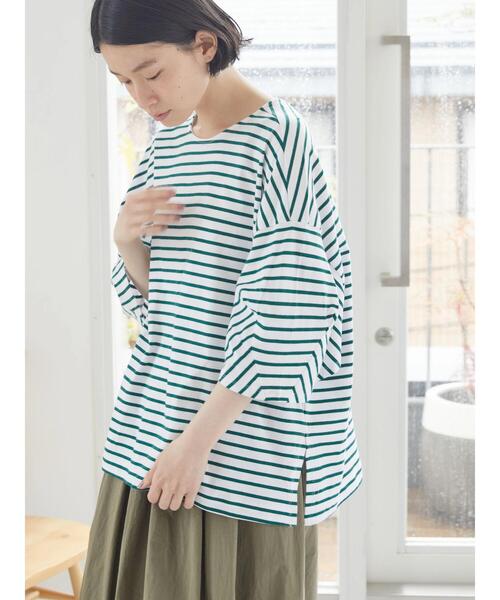 AMERICAN HOLIC（アメリカンホリック）の「袖コンシャスボーダーカットプルオーバー（Tシャツ/カットソー・レディース・ブラック/オフホワイト/グリーン/その他7/ブラック系その他4・M/L）」の21枚目の写真