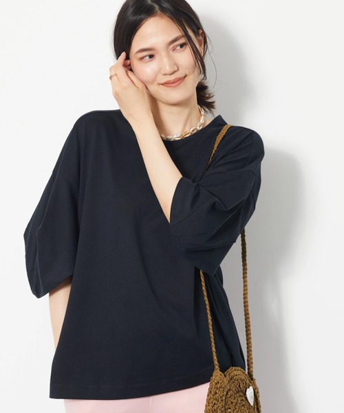 AMERICAN HOLIC（アメリカンホリック）の「袖コンシャスボーダーカットプルオーバー（Tシャツ/カットソー・レディース・ブラック/オフホワイト/グリーン/その他7/ブラック系その他4・M/L）」の3枚目の写真