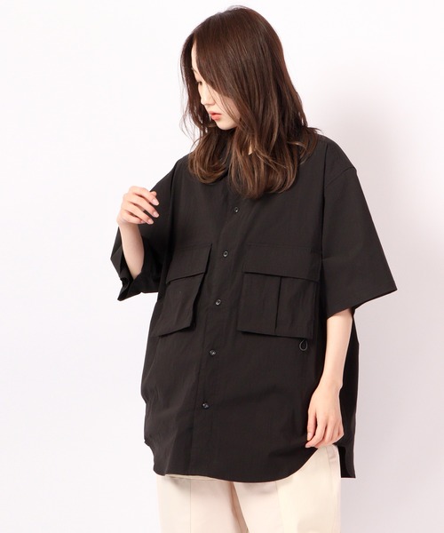 Revo.(レボ)の「Revo. コットンナイロンストレット 立体ポケット SSシャツ(シャツ/ブラウス・メンズ・ブラック/グレー/オリーブ・2/1)」の5枚目の写真