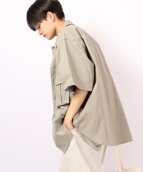 Revo.(レボ)の「Revo. コットンナイロンストレット 立体ポケット SSシャツ(シャツ/ブラウス・メンズ・ブラック/グレー/オリーブ・2/1)」の14枚目の写真