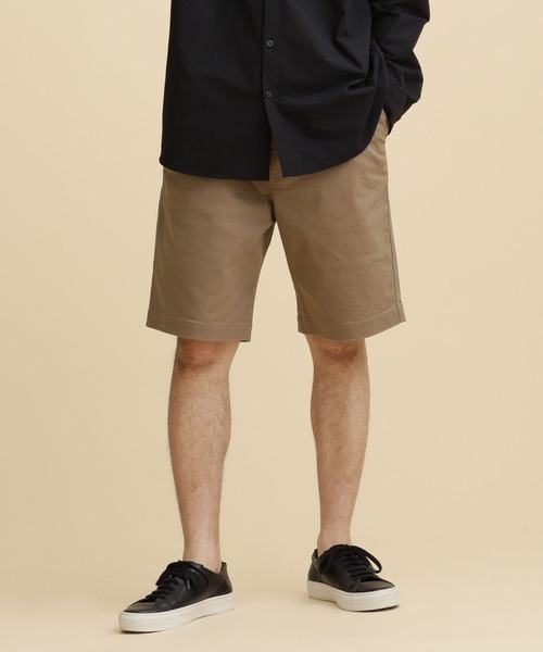 NANO universe（ナノユニバース）の「LB.04/ストレッチテーパードチノショーツ（チノパンツ・メンズ・ベージュ/ブラック/ネイビー・S/M/L/XL）」の2枚目の写真