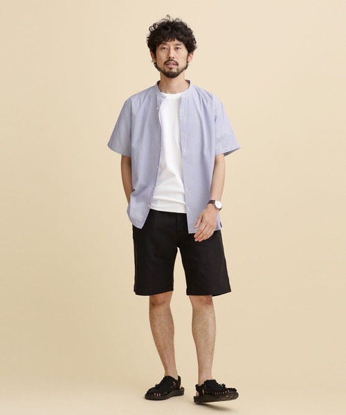 NANO universe（ナノユニバース）の「LB.04/ストレッチテーパードチノショーツ（チノパンツ・メンズ・ベージュ/ブラック/ネイビー・S/M/L/XL）」の21枚目の写真