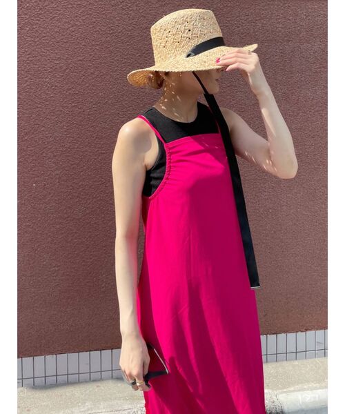 EMODA（エモダ）の「【WEB限定】ティアードマキシキャミワンピース（ワンピース・レディース・ブラック/ピンク/アイボリー・FREE）」の6枚目の写真
