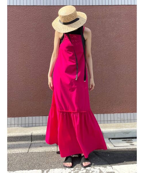 EMODA（エモダ）の「【WEB限定】ティアードマキシキャミワンピース（ワンピース・レディース・ブラック/ピンク/アイボリー・FREE）」の7枚目の写真