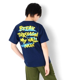 GLAZOS | 天竺・ドロップショルダーグラフィティロゴ半袖Tシャツ(Tシャツ/カットソー)