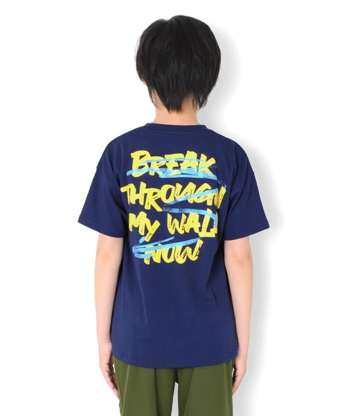 GLAZOS（グラソス）の「天竺・ドロップショルダーグラフィティロゴ半袖Tシャツ（Tシャツ/カットソー・キッズ・ホワイト/ブルー・140cm/150cm/160cm/170cm/130cm）」の6枚目の写真