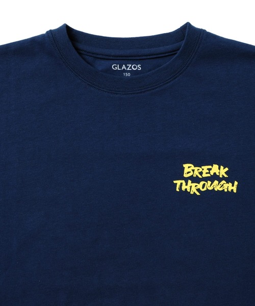 GLAZOS（グラソス）の「天竺・ドロップショルダーグラフィティロゴ半袖Tシャツ（Tシャツ/カットソー・キッズ・ホワイト/ブルー・140cm/150cm/160cm/170cm/130cm）」の7枚目の写真