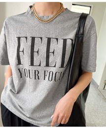 NANING9 メッセージプリントレギュラーフィットTシャツ