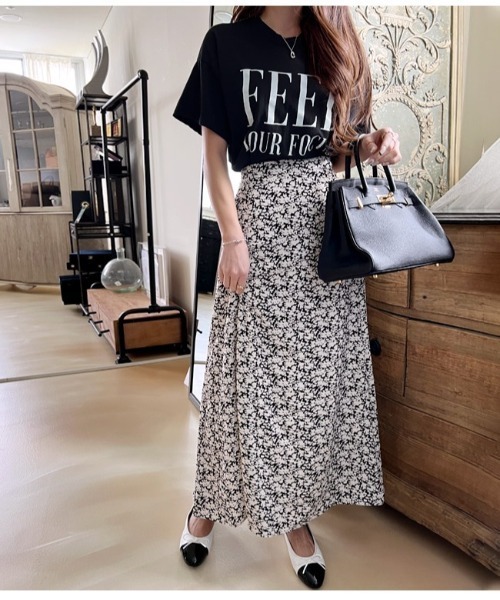 NANING9(ナンニング)の「NANING9 メッセージプリントレギュラーフィットTシャツ(Tシャツ/カットソー・レディース・ホワイト/ブラック/グレー・FREE)」の18枚目の写真