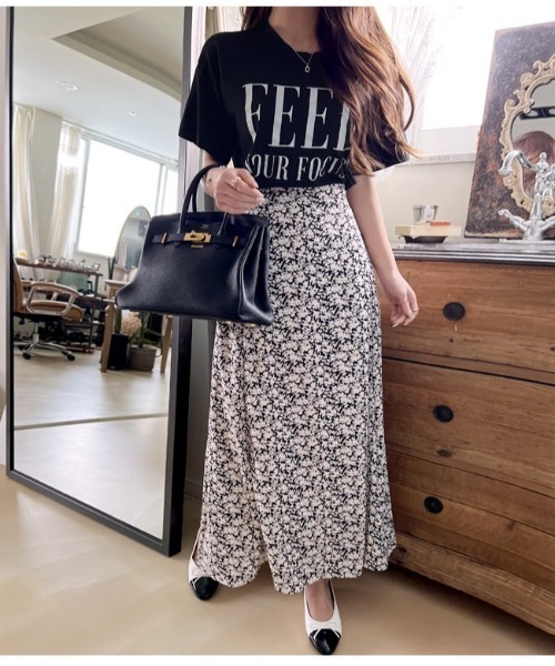 NANING9(ナンニング)の「NANING9 メッセージプリントレギュラーフィットTシャツ(Tシャツ/カットソー・レディース・ホワイト/ブラック/グレー・FREE)」の5枚目の写真