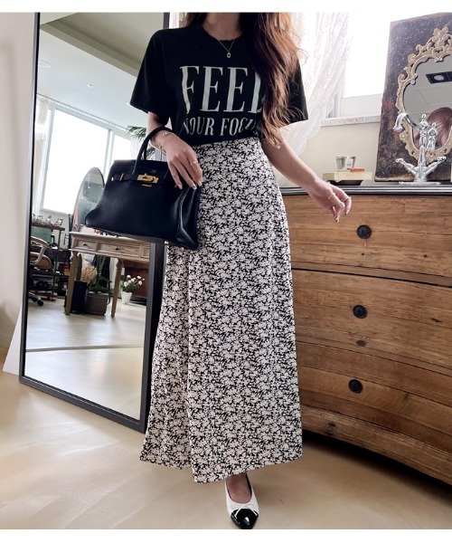 NANING9(ナンニング)の「NANING9 メッセージプリントレギュラーフィットTシャツ(Tシャツ/カットソー・レディース・ホワイト/ブラック/グレー・FREE)」の8枚目の写真